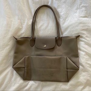 Longchamp Le Pliage Modèle Dépose grey tote